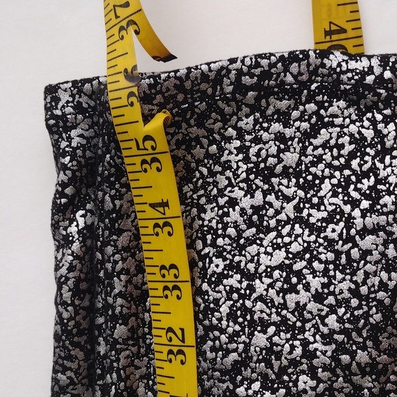 Time and Tru Pants Women's 8 Black Silver Metallic Cargo Mid Rise Stretch - Picture 7 of 7